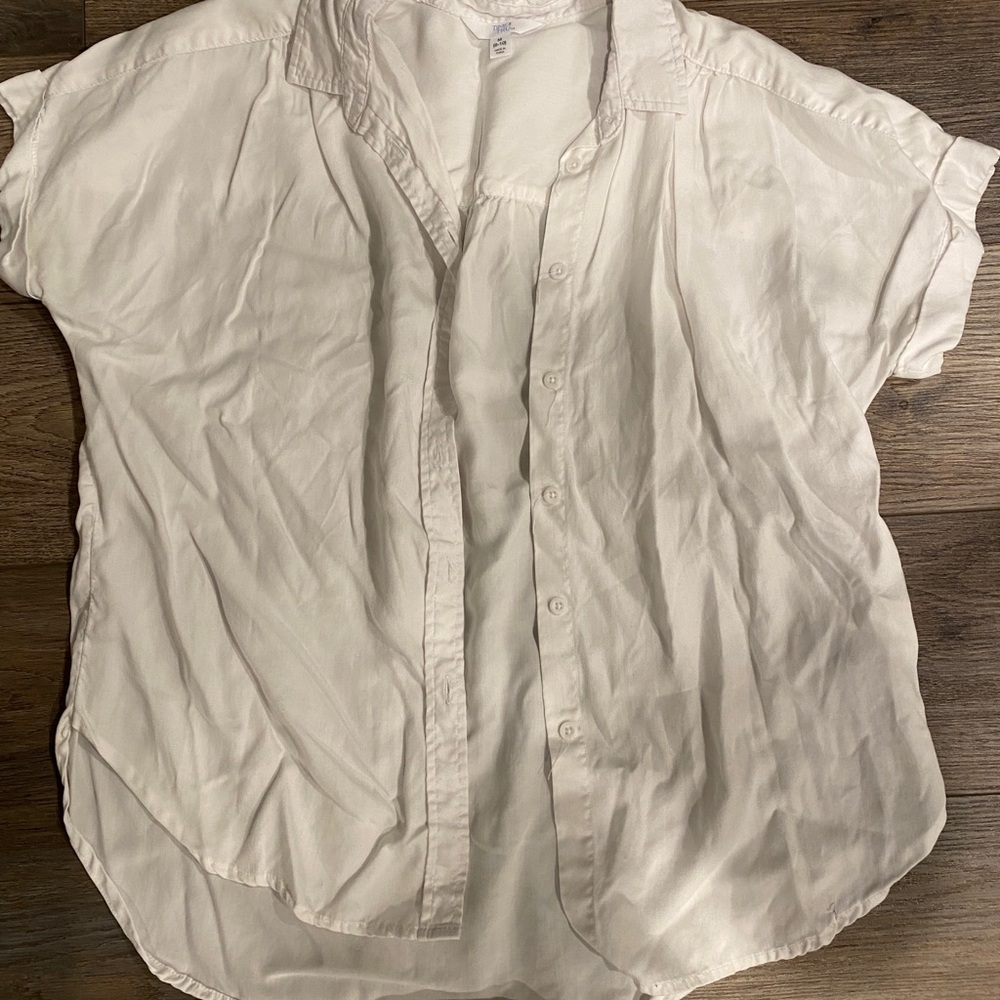 Classic White Womens Button Down Blouse